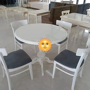 Столы и стулья: Для кухни, Новый, Круглый стол, 4 стула — 1