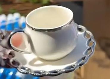 izvor rostilj: Elegantna šoljica za espresso sa tacnom Set 6+6 kom. - Materijal — 1