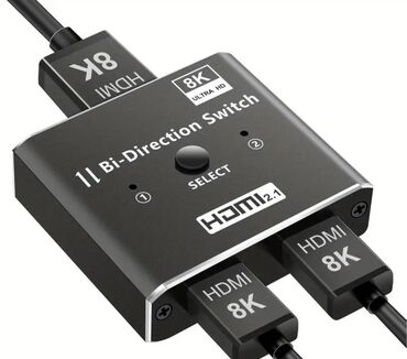HDMI 2.1 Bi-Direction Switch 8K Ultra HD dəstəkləyən bu cihaz, iki