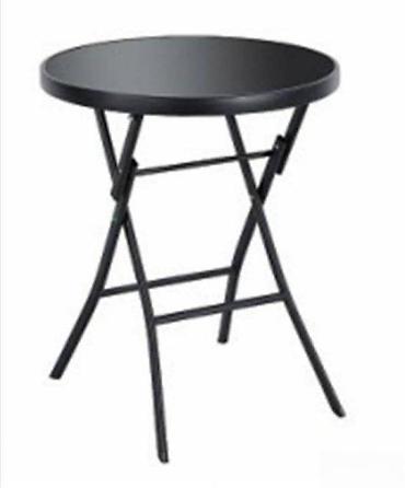 Furniture: BASTENSKI STO NA RASKLAPANJE METAL-STAKLO NOV STO ZA TERASU | Cene — 1
