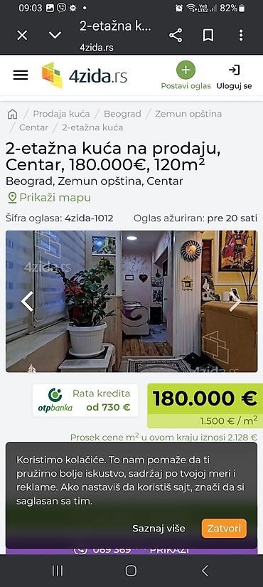 Kuće na prodaju: Dvoetažna kuća, 120 m², Beograd – Zemun, Centar - Raspored: dve etaže — 6