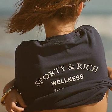Футболки: Футболка Sporty & Rich “Wellness” (тёмно‑синяя) - Цвет: navy — 4