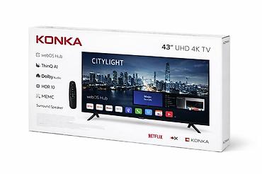 hub: Смарт‑телевизор KONKA 43" UHD 4K Ключевые особенности: - Диагональ 43 — 1