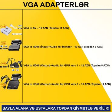 Digər kompüter aksesuarları: Adapterlər/Keçidlər SAYLA ALANA VƏ USTALARA TOPDAN QİYMƏTLƏ VERİLİR! — 7