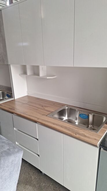 Кухонные гарнитуры: Кухонный гарнитур, Новый, цвет - Белый, ДСП, Бесплатная доставка — 15