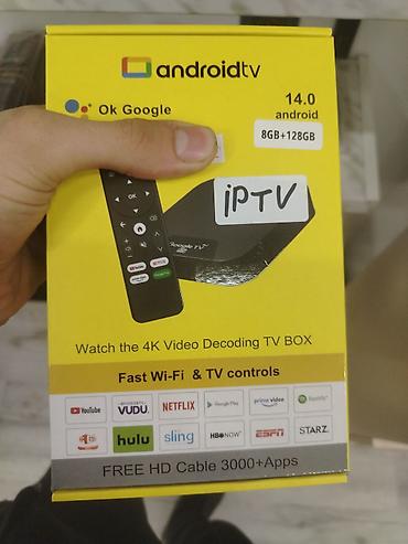 toshiba tv 140 ekran: Android TV Box – 14.0 Android - 8GB RAM + 128GB yaddaş - 4K Video — 1
