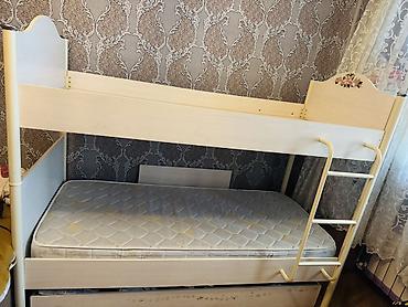 Детская мебель: Для девочки и мальчика, Б/у, Кровать, С матрасом, Без выдвижных ящиков, МДФ — 6