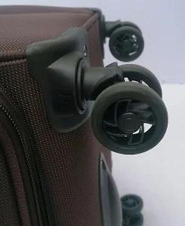 Putni koferi i torbe: Veliki kofer na točkiće – tekstilni, braon - Dimenzije: približno — 16