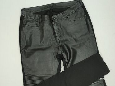 legginsy eko skóra push up: Material trousers for women, size XL (EU 42)