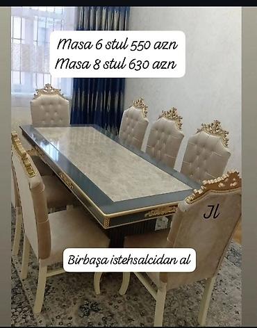 stol piknik: Qonaq otağı üçün, Yeni, Açılmayan, Dördbucaq masa, 6 stul — 1