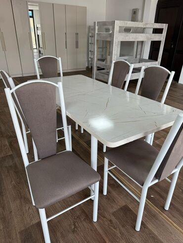 Кухонные столы и стулья: Кухонный стол и стул, Новый, Платная доставка, цвет - Белый — 2