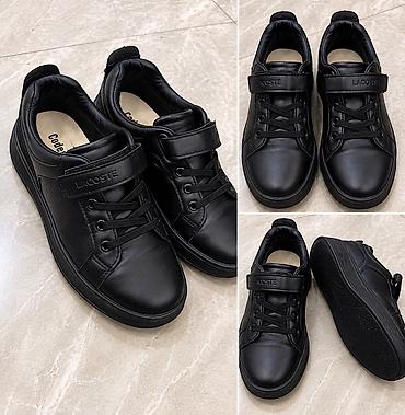 подошвы: Кроссовки Lacoste, детские/подростковые, черные - Материал верха — 2