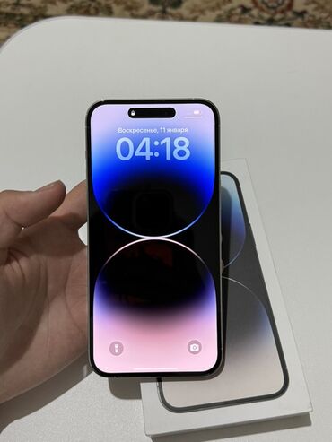 Apple iPhone: IPhone 14 Pro Max, Б/у, 256 ГБ, Серебристый, Коробка, 84 % — 2
