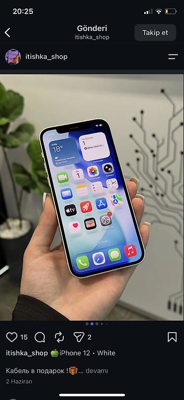 ikinci el macbook pro: IPhone 12, 128 GB, Ağ, Zəmanət, Kredit, Simsiz şarj — 2