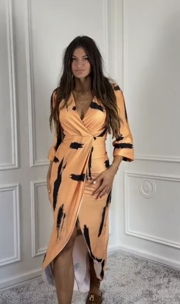 haljine sa 3d čipkom: One size, bоја - Narandžasta, Drugi stil, Dugih rukava