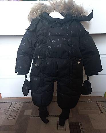 Верхняя одежда: Зиммний тёплый комбенизон на девочку 1-1,5 года в идеальном состоянии — 1