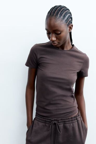 Футболки: Футболка, Классическая модель, Китай, H&M, Хлопок, Новый, S (EU 36)