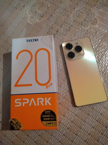 tecno pova neo 2: Tecno Spark 20, 256 GB, rəng - Qızılı, Barmaq izi