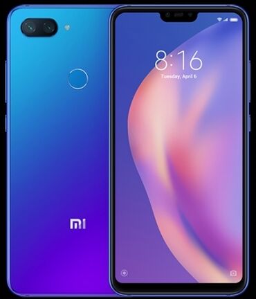 теле: Xiaomi, Mi 8 Lite, Б/у, 64 ГБ, цвет - Синий, 2 SIM
