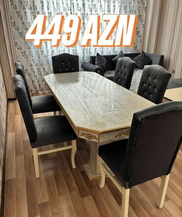 Masa və oturacaq dəstləri: Mətbəx üçün, Yeni, Açılmayan, Dördbucaq masa, 4 stul — 9