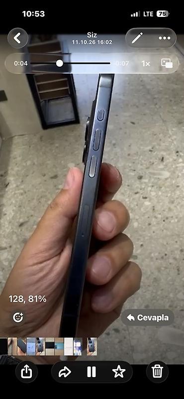 iphone irsad: IPhone 15 Pro, 128 GB, Göy, Barmaq izi, Simsiz şarj, Face ID — 1