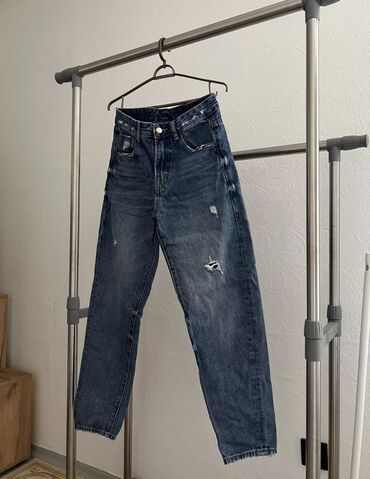 джинсы темно синие плотная джинса: Прямые, Puma, Высокая талия