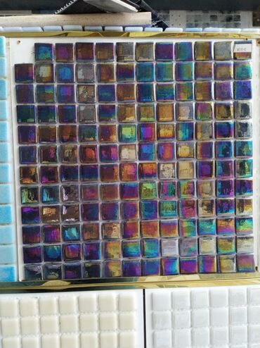 metlax: Mozaik şüşə kafel paneli - Material: şüşə mozaik - Forma: kvadrat
