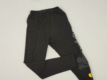 legginsy woskowane czarne: Legginsy dziecięce, Disney, 9 lat, 128/134, stan - Bardzo dobry