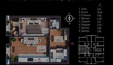 49: 1 комната, 49 м², Вефа ТЦ Элитка, 5 этаж, ПСО (под самоотделку) — 4