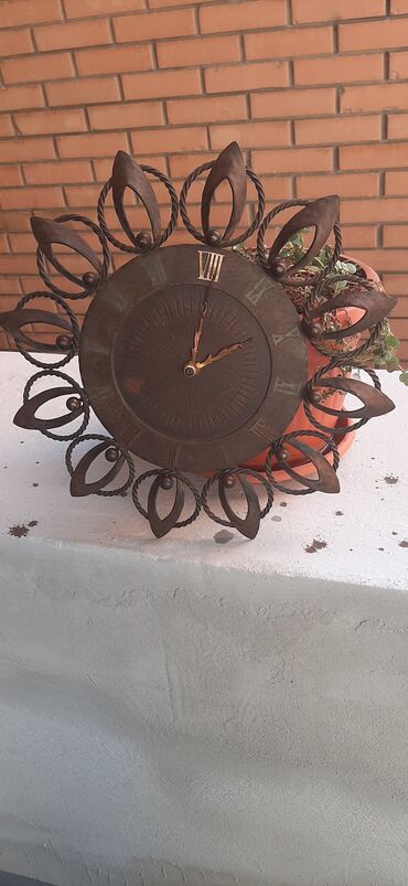 heklane zavese za kuhinju: Wall clock, color - Brown, Used