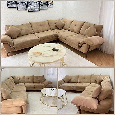 Künc divan satılır – 600 ₼ Geniş və rahat künc divandır. Bej rəngdədir