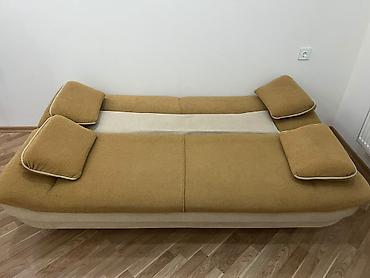 acilib baglanan divan: Çevrilən divan/çarpayı - Rəng: xardal-sarı və bej kombinasiya - — 7