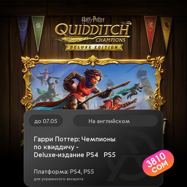 диски для игр: ЗАГРУЗКА ИГРЫ: Гарри Поттер: Чемпионы по квиддичу - Deluxe-издание PS4