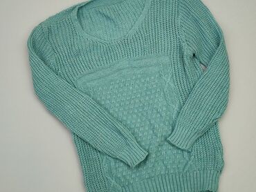 turkusowa bluzki damskie: Sweter, S, stan - Bardzo dobry