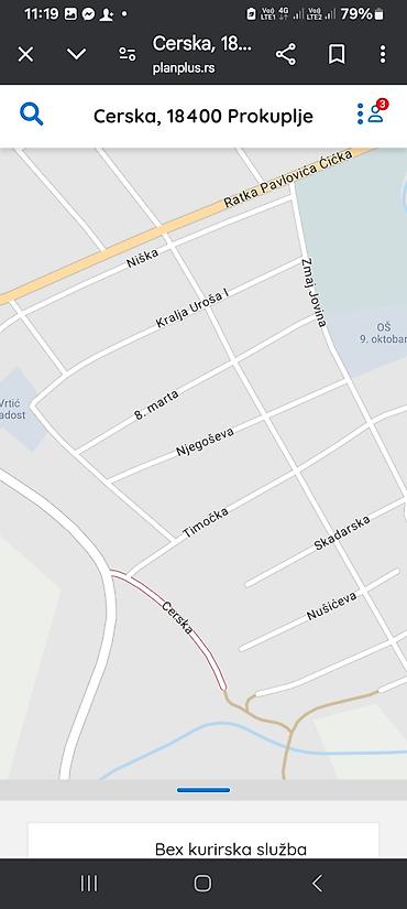 izdavanje kuce: Građevinsko zemljište, Prokuplje – ulica Cerska - Parcela br. 1831 — 3