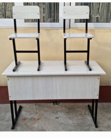 Комплект парт и стульев: Комплект парты и стула, Новый, Самовывоз, цвет - Голубой — 3