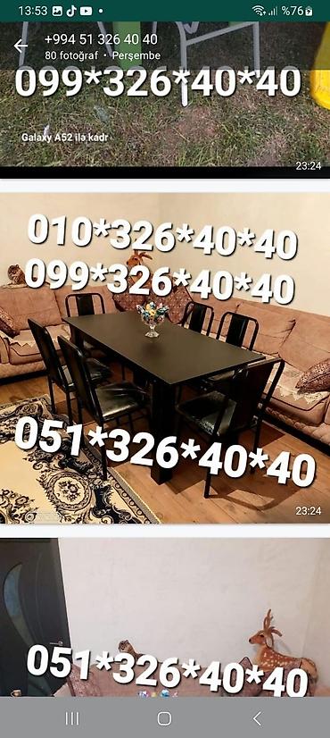 Masa və oturacaq dəstləri: Mətbəx üçün, Yeni, Dördbucaq masa, 4 stul — 15