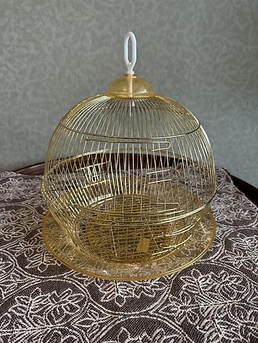 Зоотовары: Quş qəfəsləri – 3 ədəd dəst 1) Yaşıl metal qəfəs - Material: toz — 4