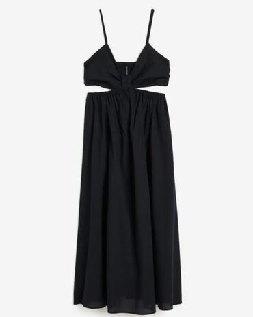 lagane letnje haljine: H&M XL (EU 42), bоја - Crna, Koktel, klub, Na bretele