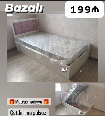 italyanski mebel: Yeni, Təknəfərlik çarpayı, Bazalı, Matras ilə, Siyirməsiz