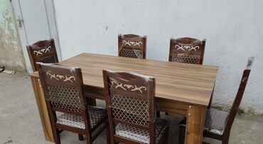 kuxna stol stul satilir: Mətbəx üçün, Qonaq otağı üçün, Yeni, Açılmayan, Dördbucaq masa, 6 stul, Azərbaycan