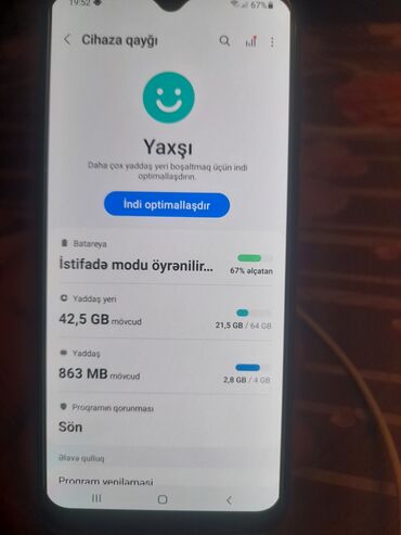 telefon j2: Samsung A30, 64 GB, rəng - Göy, Barmaq izi