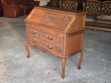 Stilski radni stolovi: Drveni pisaći biro/sekreter u klasičnom stilu - Masivno drvo u toploj — 9