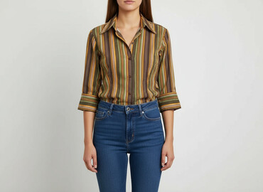 bluzka w paski zielone: Women`s shirt, size M