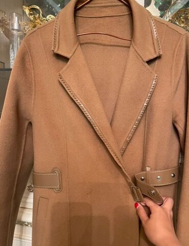 Пальто: Пальто, Классика, Зима, Овечья шерсть, Длинная модель, Приталенная модель, С поясом, Без подкладки, L — 2