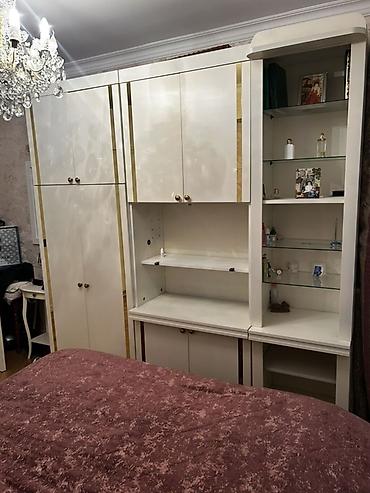 kunc ref: Ağ rəngli qonaq otağı/divar mebeli - Material: MDF/Laminat əsaslı — 3