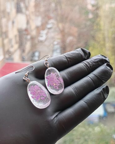 Kulonlar: Epoksi qatqı ilə hazırlanmış əl işi kulonlar - Çiçək kolleksiyası — 22