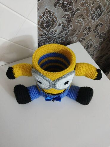 Qələm qabları: Karandaş qabı Minyonəl işidir . Ручная вязка карандашница Миньон, на — 3