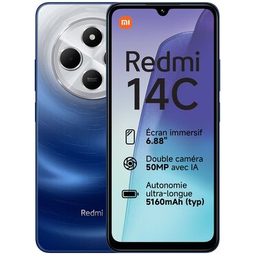 Redmi: Redmi, Redmi 14C, Б/у, 256 ГБ, цвет - Синий, 2 SIM