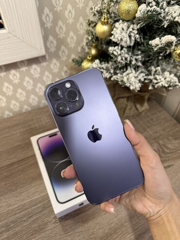 Apple iPhone: IPhone 14 Pro Max, Б/у, 256 ГБ, Deep Purple, Защитное стекло, Чехол, Коробка, 86 %